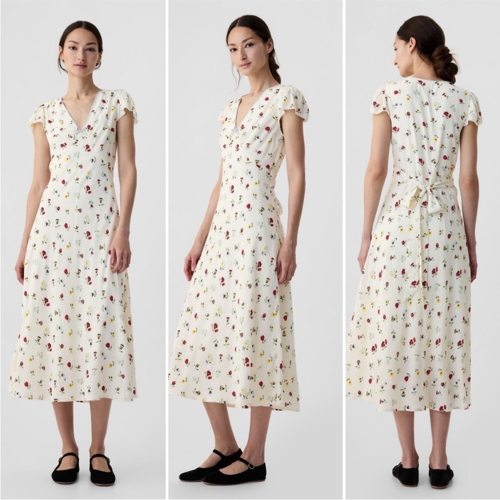 Gap x DOEN White Floral Midi Dress
